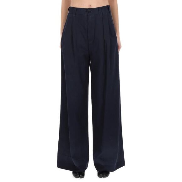 MAISON MARGIELA Women's Wide Leg Wool Trousers Women BLUE Pants - Picture 4 of 4